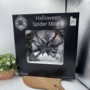 Halloween Spider Mirror At Home 11"x 1.2"x11.2" Scary Decoration Party Fun NIB